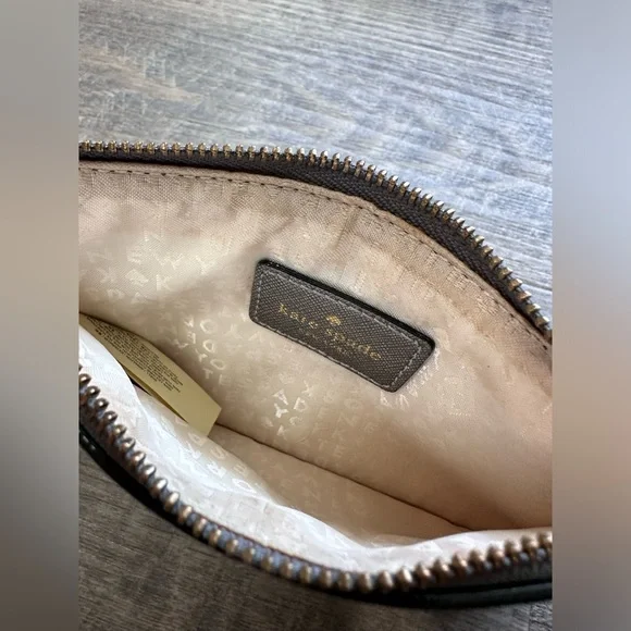 kate spade Mikas Pond Bee Zipper Wristlet - Metallic Silver Grey - Picture 9 of 17